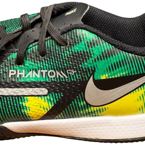 NIKE Phantom GT2 Unisex 2Y Academy Soccer Indoor Shoe Black Green DM0749-003 - Picture 12 of 13